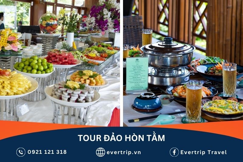 menu ăn trưa hòn tằm