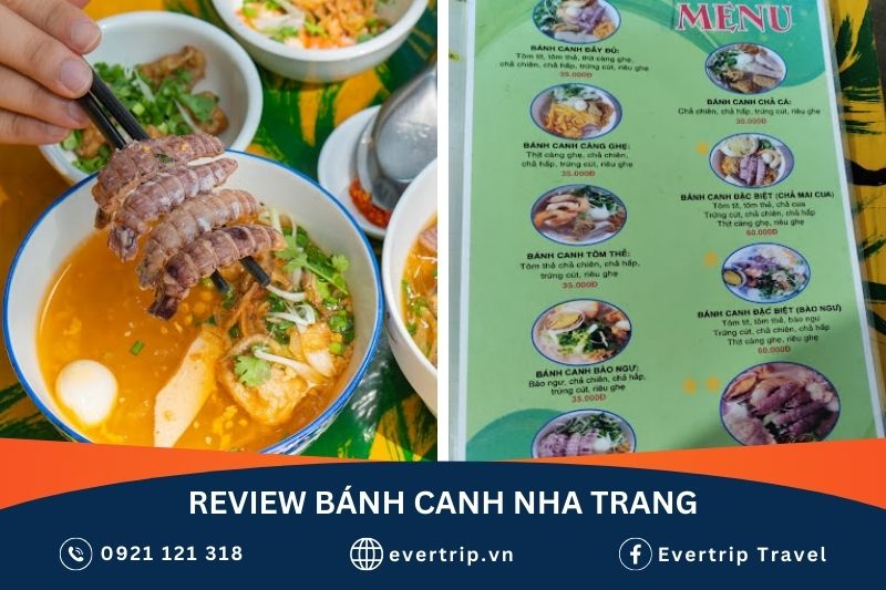 bánh canh bột lọc nha trang với nhiều topping mới lạ như tôm tít, bào ngư