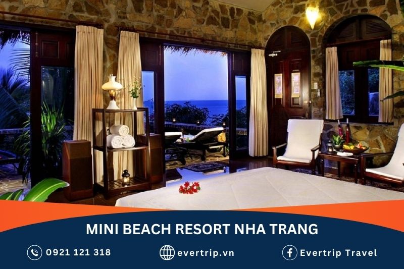 phòng ngủ tại mini beach resort nha trang