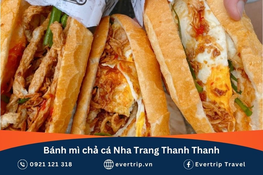 bánh mì chả cá trứng ốp la nha trang