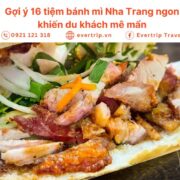 bánh mì nha trang với nhấn thịt xá xíu heo quay đầy đặn