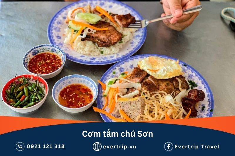 quán cơm tấm ngon nha trang với chả trứng ốp la đầy đủ